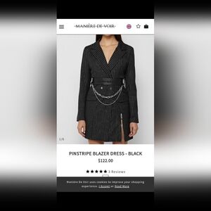 Maniere de revoir pinstripe blazer dress (no belt)